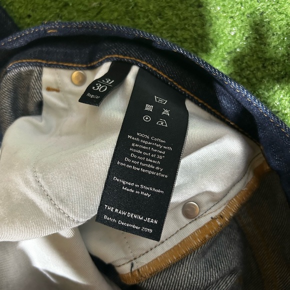 ASKET Jeans Men’s The Raw Denim Jeans 31x30 Blue Organic Cotton Made In Italy - Picture 5 of 9